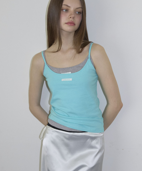 [2 PACK] Color Daily Strap Sleeveless & Embroidery Round Short Sleeve T-Shirt (9color)