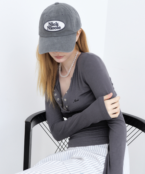 OVAL WAPPEN BALL CAP_DENIM CHARCOAL