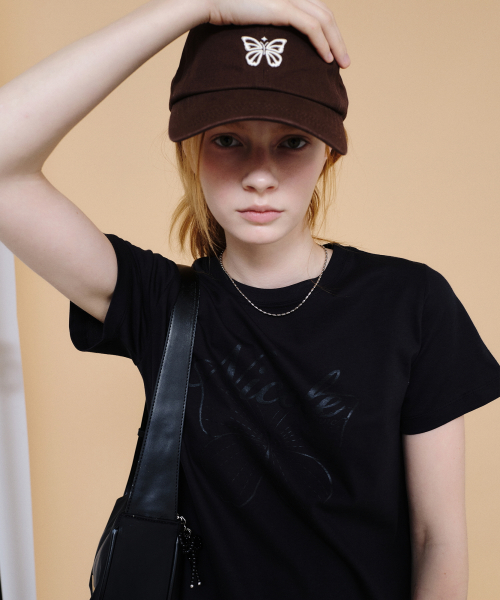 MINI BUTTERFLY BLINK BALL CAP_BROWN CREAM