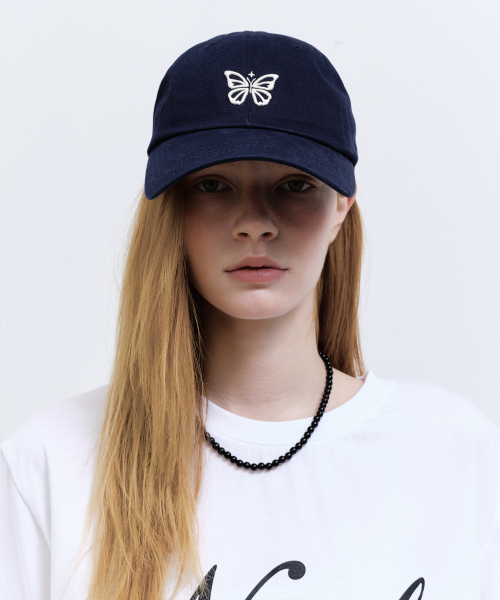 MINI BUTTERFLY BLINK BALL CAP_NAVY CREAM