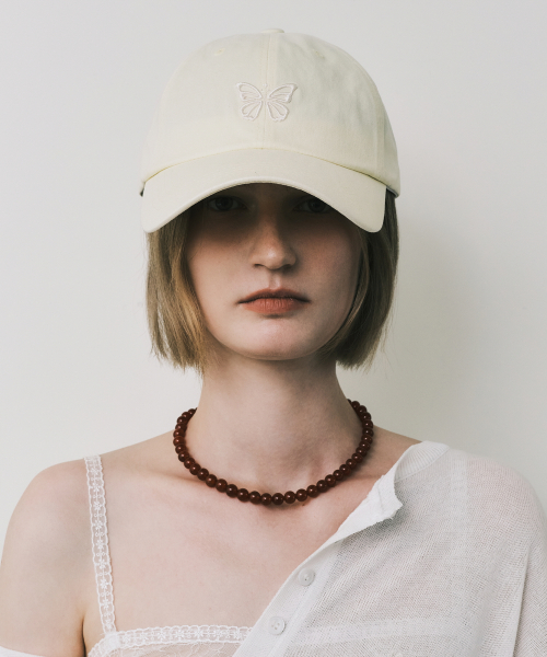 MINI BUTTERFLY BLINK BALL CAP_YELLOW CREAM