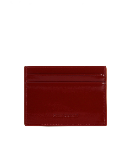 EMBOSSED LEATHER CARD WALLET_RED