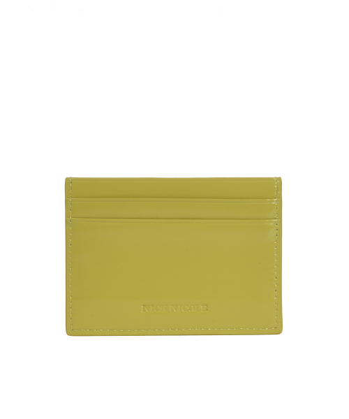 EMBOSSED LEATHER CARD WALLET_OLIVE