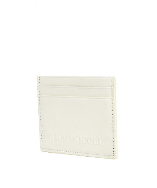 EMBOSSED LEATHER CARD WALLET_CREAM