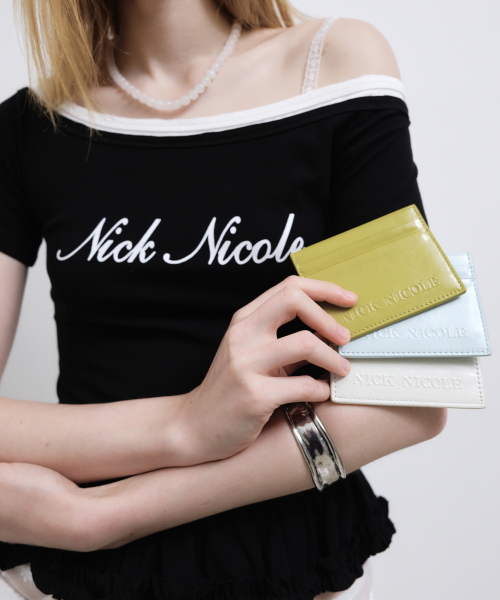 EMBOSSED LEATHER CARD WALLET_CREAM
