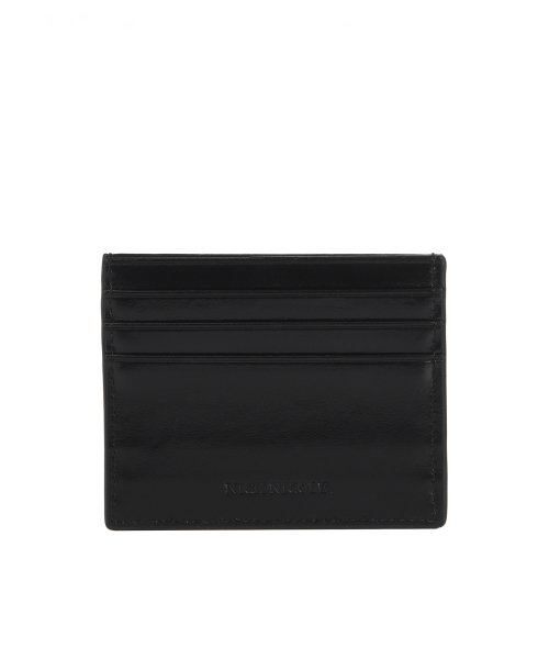 METAL RIVET LEATHER CARD WALLET_BLACK