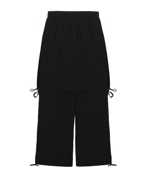 LAYERED STRING WRAP SKORT_BLACK