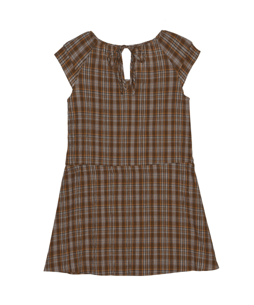 VINTAGE CHECK MINI DRESS_ORANGE