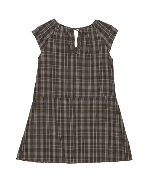 VINTAGE CHECK MINI DRESS_BROWN