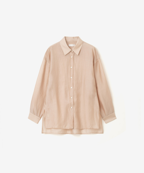 LIGHT VEIL WRAP SHIRT, SALMON