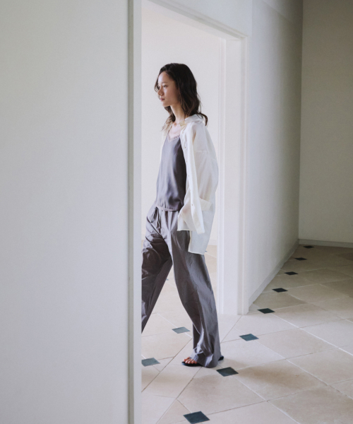 LIGHT VEIL WRAP SHIRT, CREAM