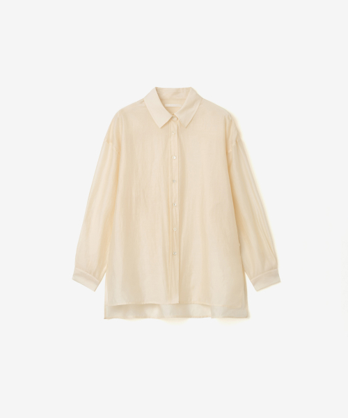 LIGHT VEIL WRAP SHIRT, CREAM