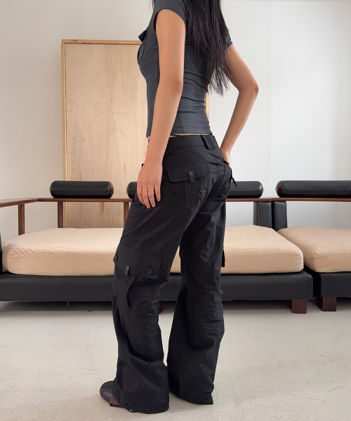 Ethan Pocket Cargo Pants (Black)