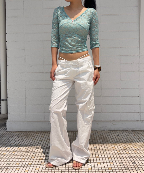 Ethan Pocket Cargo Pants (White)