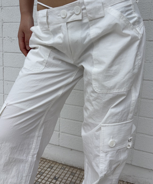 Ethan Pocket Cargo Pants (White)