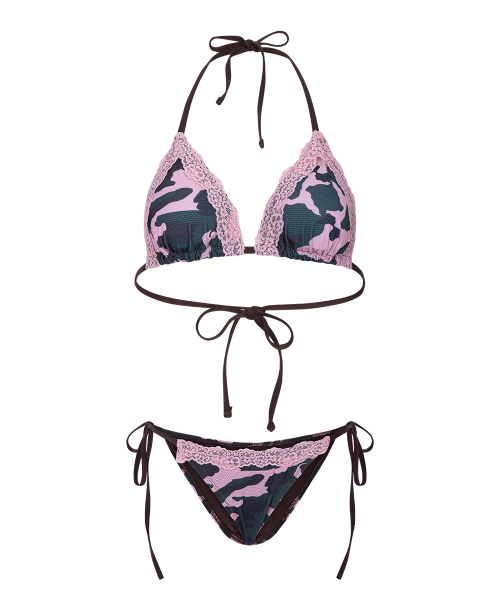 Nia Camo Lace Bikini (Pink)