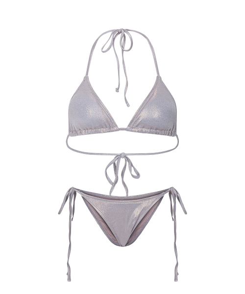 Belly Glossy Bikini (Silver Beige)