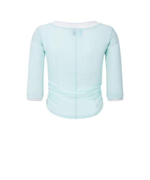 Suri Lace Button Long Sleeve Top (Mint)