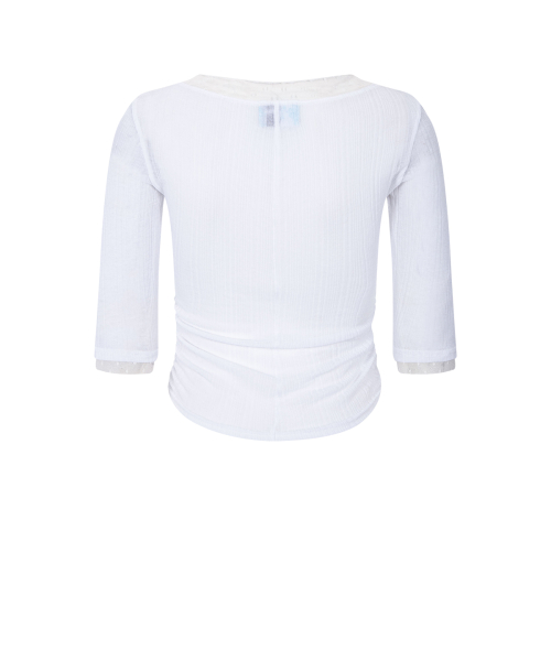 Suri Lace Button Long Sleeve Top (White)