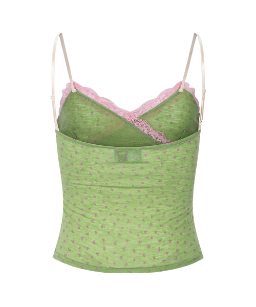 Flora Lace Sleeveless Top (Green)