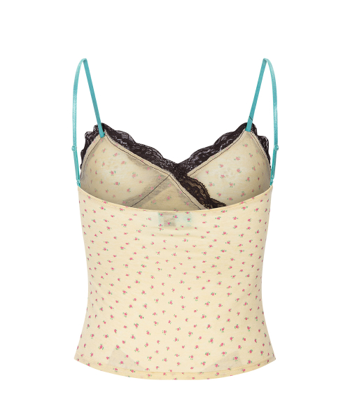 Flora Lace Sleeveless Top (Lemon)