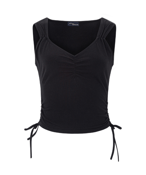 Mov Shirring Sleeveless Top (Black)