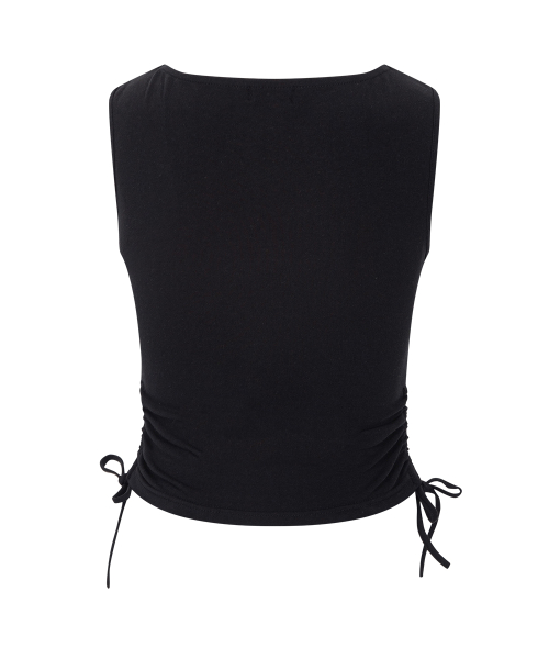 Mov Shirring Sleeveless Top (Black)
