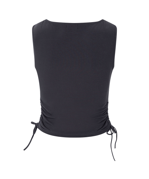Mov Shirring Sleeveless Top (Charcoal)