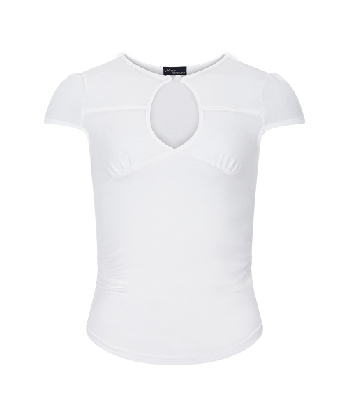 Bomi Shirring Short Sleeve Top (White)