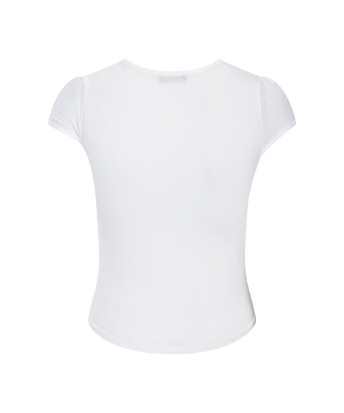 Bomi Shirring Short Sleeve Top (White)