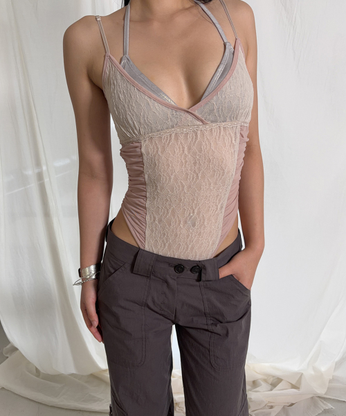 Arin Lace Bodysuit (Dusty Pink)