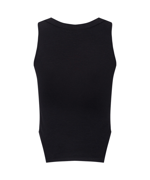 Selby Button Sleeveless Top (Black)
