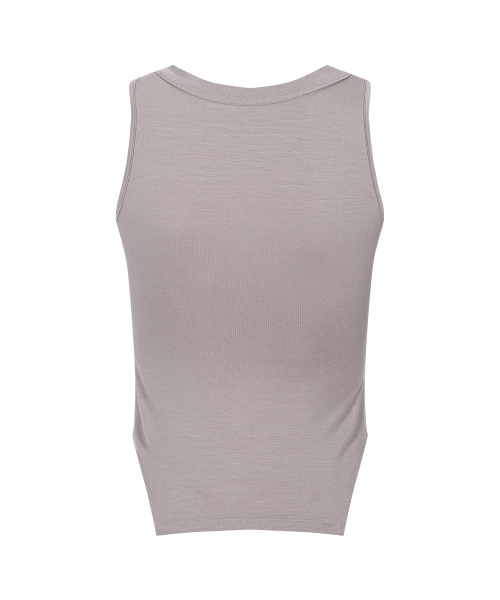 Selby Button Sleeveless Top (Silver Beige)