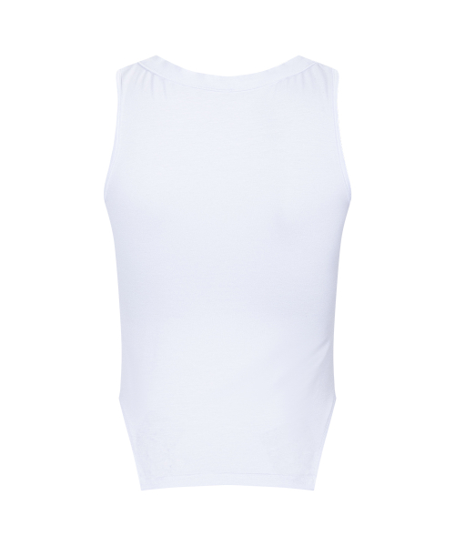 Selby Button Sleeveless Top (White)