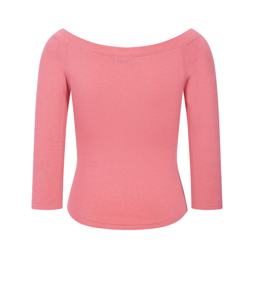 Zed Off-Shoulder Long Sleeve Top (Candy Pink)