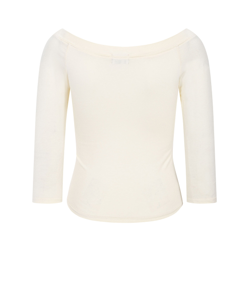 Zed Off-Shoulder Long Sleeve Top (Lemon)