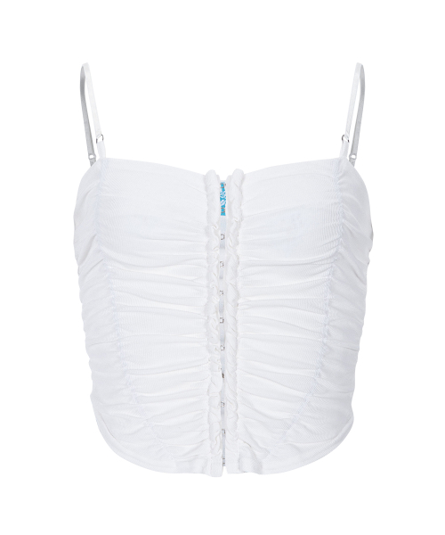 Lilian Shirring Sleeveless Top (Ivory)