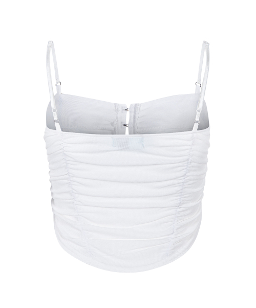 Lilian Shirring Sleeveless Top (Ivory)