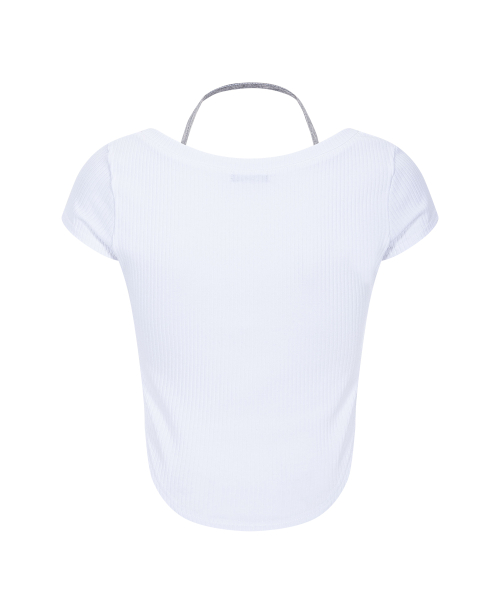 Zeline Layered Short Sleeve Top (White)
