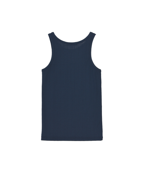 RIB EMBROIDERY SLEEVELESS TOP_NAVY