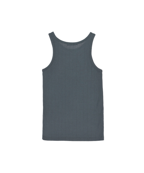 RIB EMBROIDERY SLEEVELESS TOP_CHARCOAL