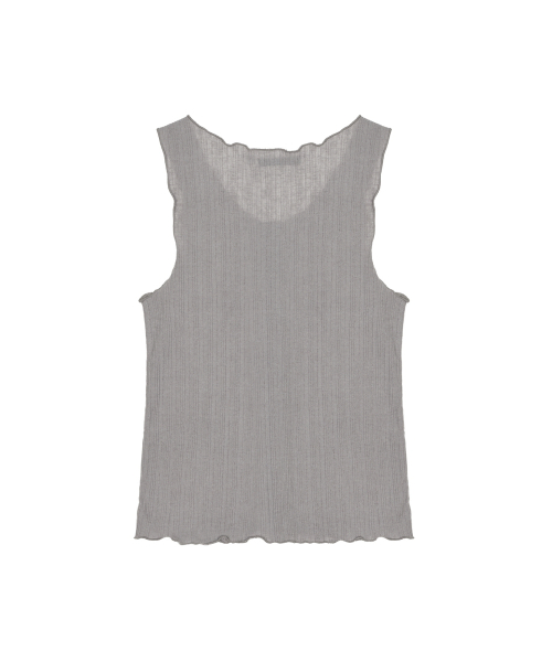 WAVE BUTTON SLEEVELESS TOP_GRAY