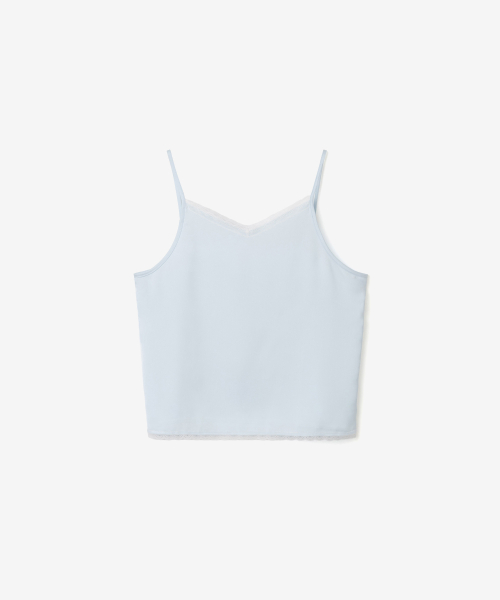 LACE SILKY SLEEVELESS, LIGHT BLUE