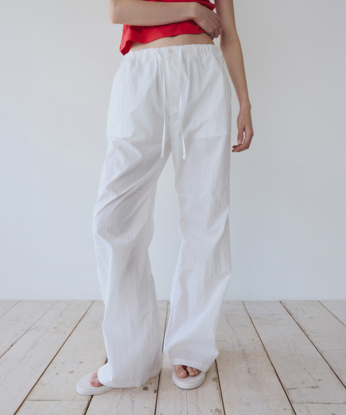 EASY STRING COTTON PANTS, WHITE
