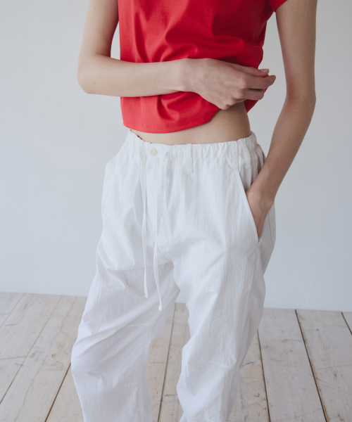 EASY STRING COTTON PANTS, WHITE