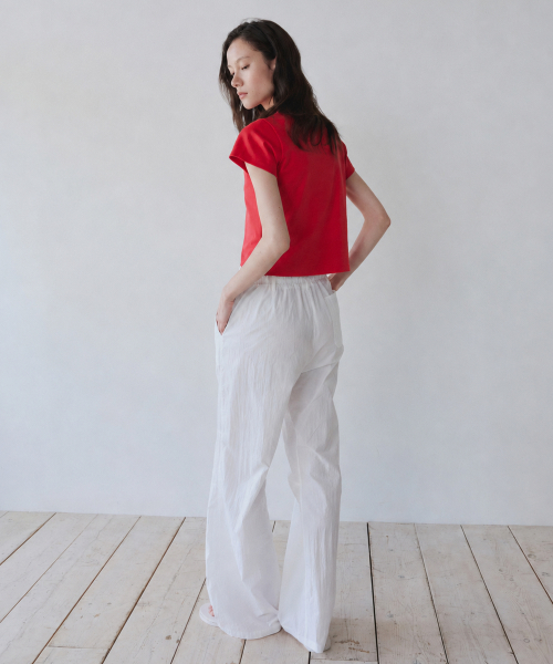 EASY STRING COTTON PANTS, WHITE
