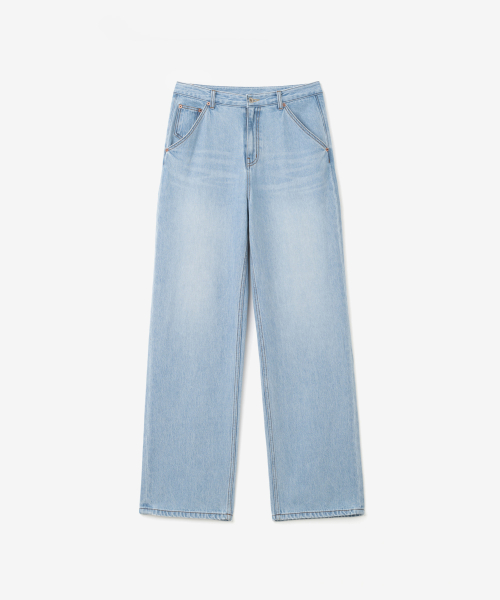 CINCH BACK DENIM PANTS, LIGHT BLUE