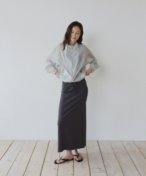 SHEER LIGHTWEIGHT ZIP-UP, LIGHT GREY
