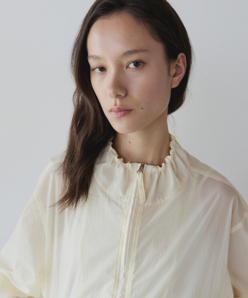 SHEER LIGHTWEIGHT ZIP-UP, BUTTER