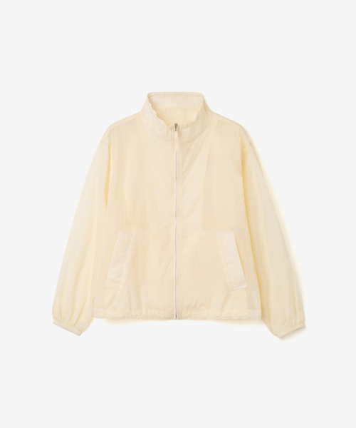 SHEER LIGHTWEIGHT ZIP-UP, BUTTER